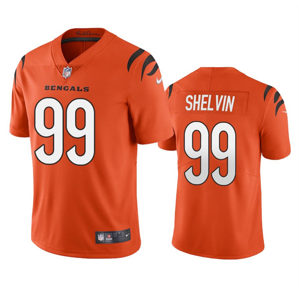 Men's Cincinnati Bengals #99 Tyler Shelvin Nike Orange Alternate Vapor Limited Jersey
