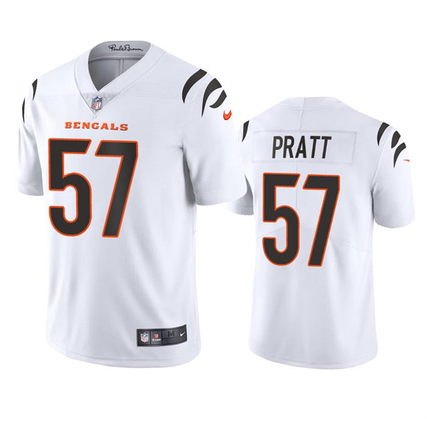 Men's Cincinnati Bengals #57 Germaine Pratt Nike White Away Vapor Limited Jersey