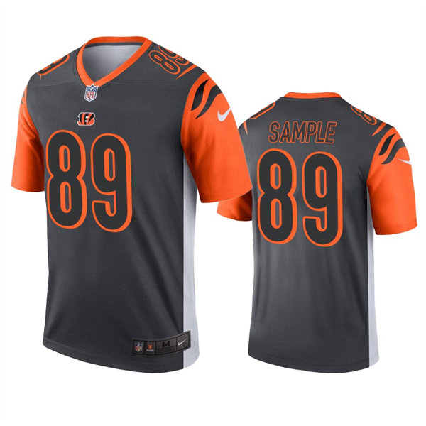 Men's Cincinnati Bengals #89 Drew Sample Nike Anthracite Inverted Legend Jersey