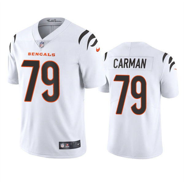 Men's Cincinnati Bengals #79 Jackson Carman Nike White Away Vapor Limited Jersey