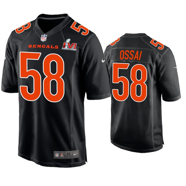 Men's Cincinnati Bengals #58 Joseph Ossai Nike Black Super Bowl LVI Bound Game Fashion Jersey
