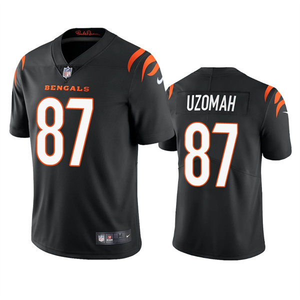 Mens Cincinnati Bengals #87 C.J. Uzomah Nike Black Team Color Vapor Limited Jersey