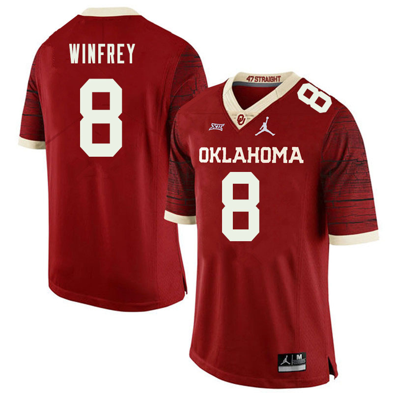 Men Oklahoma Sooners #8 Perrion Winfrey Jordan Crimson Limited Football Jersey
