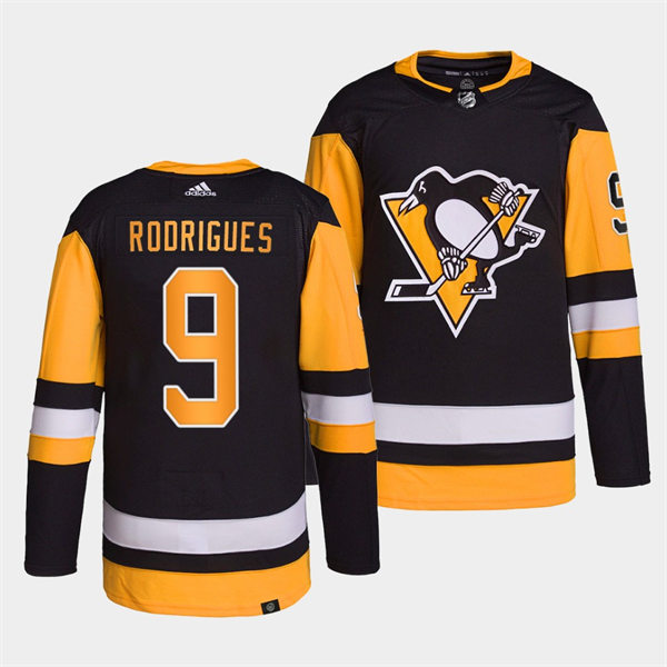 Mens Pittsburgh Penguins #9 Evan Rodrigues adidas Home Black Player Jersey