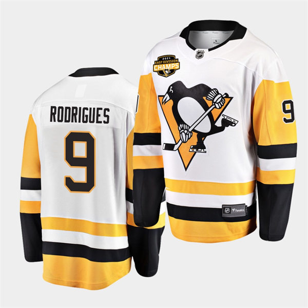 Mens Pittsburgh Penguins #9 Evan Rodrigues adidas Away White Player Jersey
