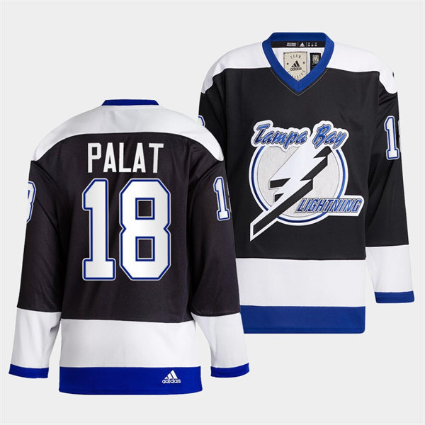 Men's Tampa Bay Lightning #18 Ondrej Palat 2022 Black Team Heritage Classic Jersey