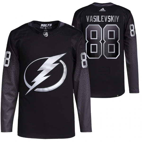 Mens Tampa Bay Lightning #88 Andrei Vasilevskiy adidas Black Alternate Player Jersey  