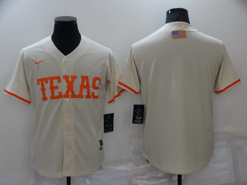 Men's Texas Longhorn Blank Nike Natural College Baseball Game Jersey