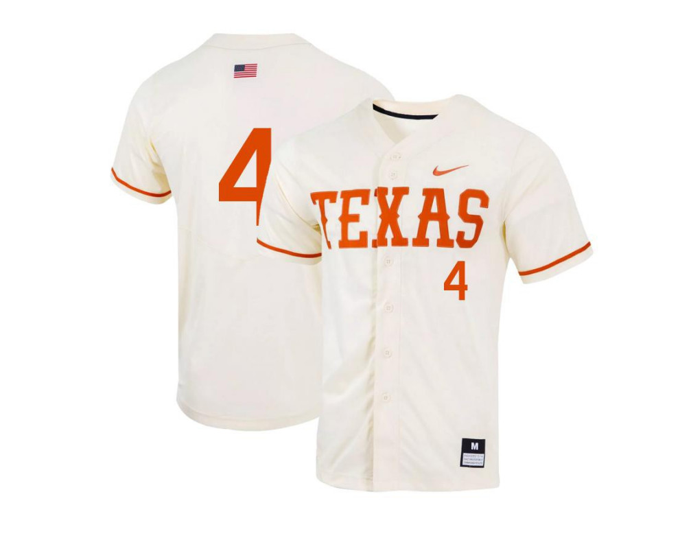 Men's Texas Longhorns #4 Silas Ardoin Nike Natural College Baseball Game Jersey