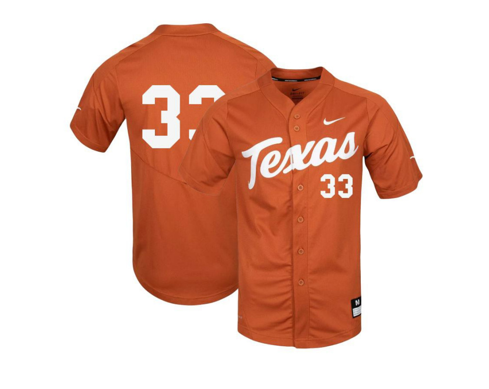 Men's Texas Longhorns #33 Pete Hansen Nike Orange College Baseball Game Jersey