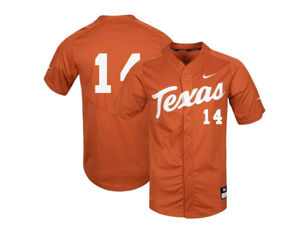 Men's Texas Longhorns #14 Murphy Stehly Nike Orange College Baseball Game Jersey