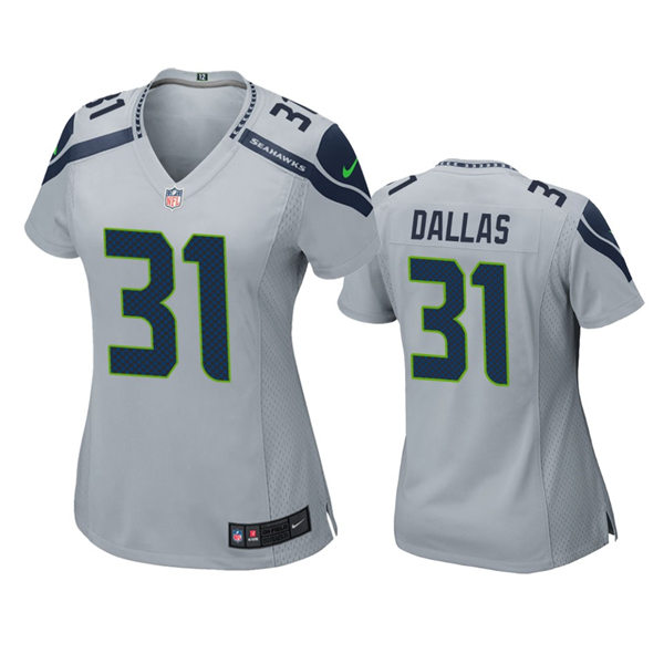 Womens Seattle Seahawks #31 DeeJay Dallas Nike Gray Alternate Limited Jersey