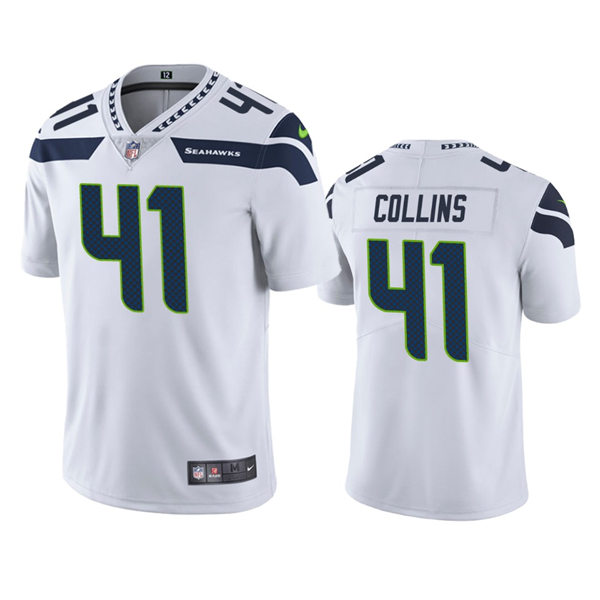 Mens Seattle Seahawks #41 Alex Collins Nike White Vapor Limited Jersey 