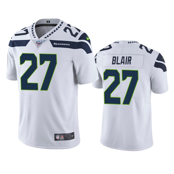 Mens Seattle Seahawks #27 Marquise Blair Nike White Vapor Limited Jersey