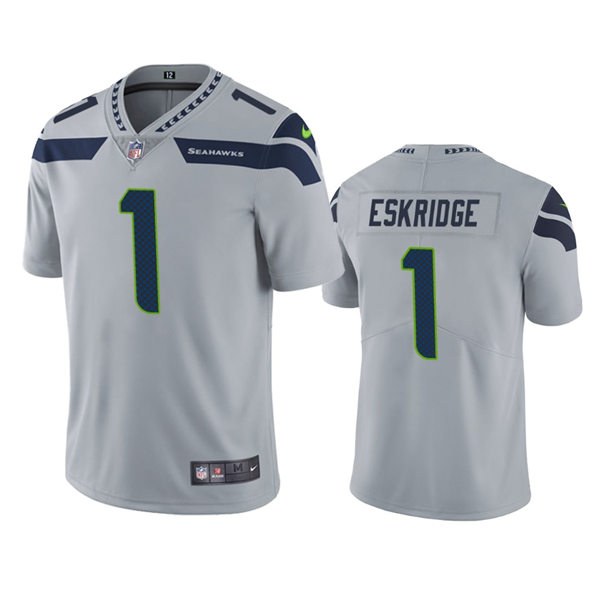 Mens Seattle Seahawks #1 D'Wayne Eskridge Nike Gray Alternate Vapor Limited Jersey