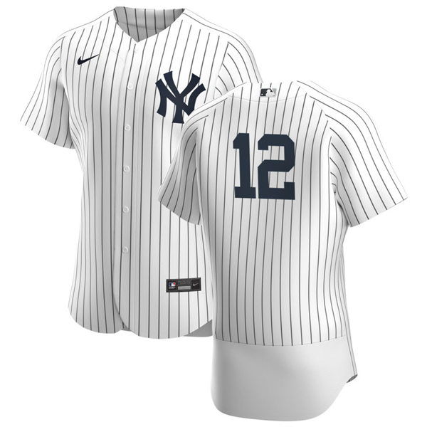 Mens New York Yankees #12 Trent Grisham Nike White Home FlexBase Player Jersey