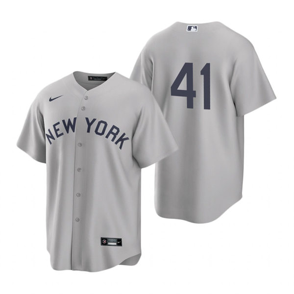 Mens New York Yankees #41 Miguel Andujar Nike Gray 2021 Field of Dreams Jersey
