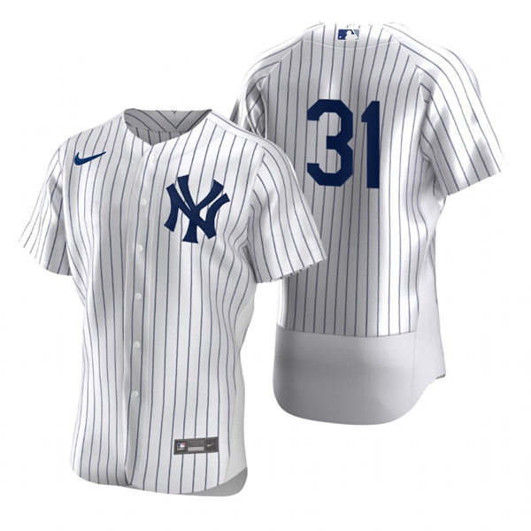 Mens New York Yankees #31 Aaron Hicks Nike White Home FlexBase Player Jersey