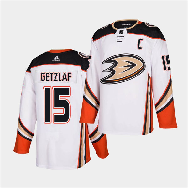 Mens Anaheim Ducks #15 Ryan Getzlaf Adidas Away White Jersey
