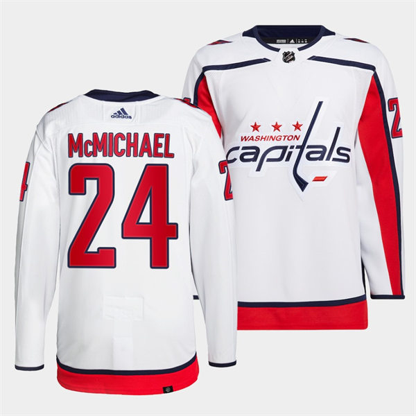 Men's Washington Capitals #24 Connor McMichael adidas Away White Jersey