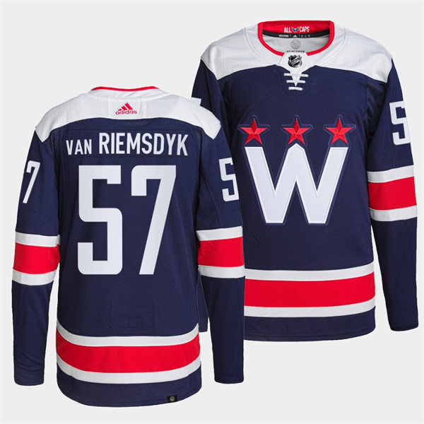 Men's Washington Capitals #57 Trevor van Riemsdyk Navy Alternate Primegreen Player Jersey
