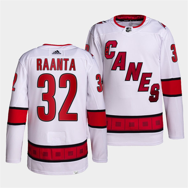Men's Carolina Hurricanes #32 Antti Raanta Adidas White Away Premier Player Jersey