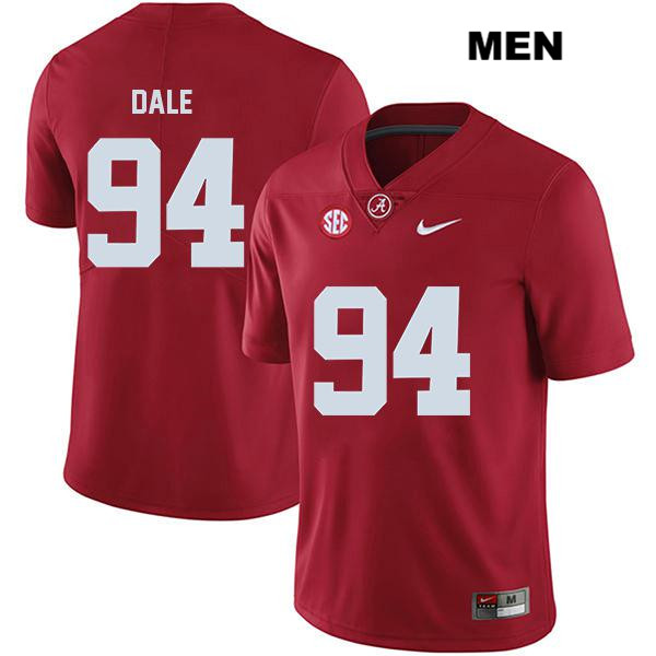 Mens Alabama Crimson Tide #94 DJ Dale Nike Crimson College Football Game Jersey