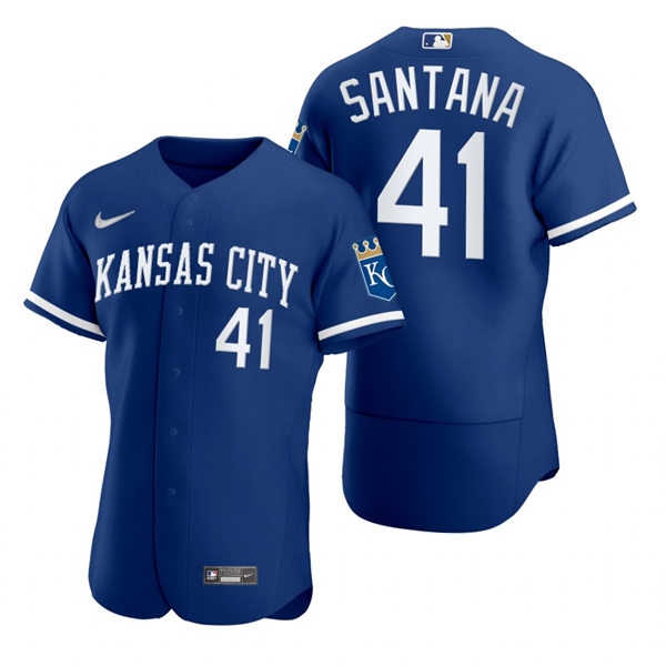 Mens Kansas City Royals #41 Carlos Santana Nike 2022 Royal Alternate FlexBase Player Jersey