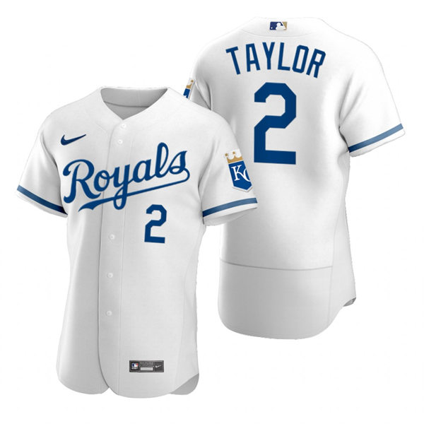 Mens Kansas City Royals #2 Michael A. Taylor Nike 2022 Home White FlexBase Player Jersey