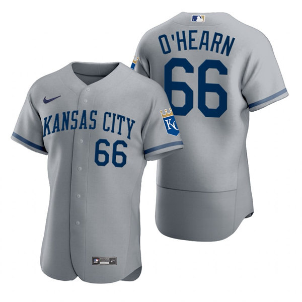 Mens Kansas City Royals #66 Ryan O'Hearn Nike 2022 Gray Road FlexBase Player Jersey