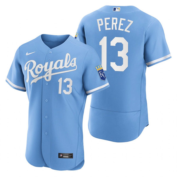 Mens Kansas City Royals #13 Salvador Perez Nike 2026 Light Blue Alternate Limited Jersey