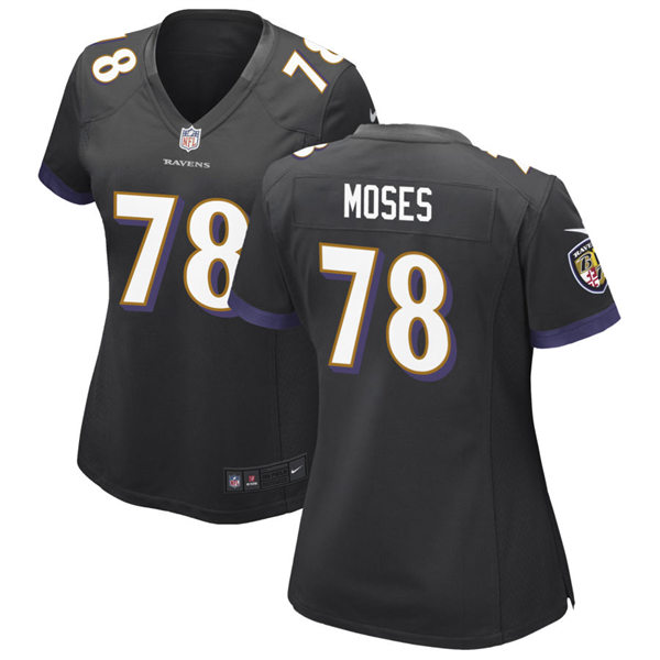 Womens Baltimore Ravens #78 Morgan Moses Nike Black Alternate Limited Jersey