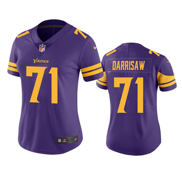 Womens Minnesota Vikings #71 Christian Darrisaw Nike Purple Color Rush Limited Jersey