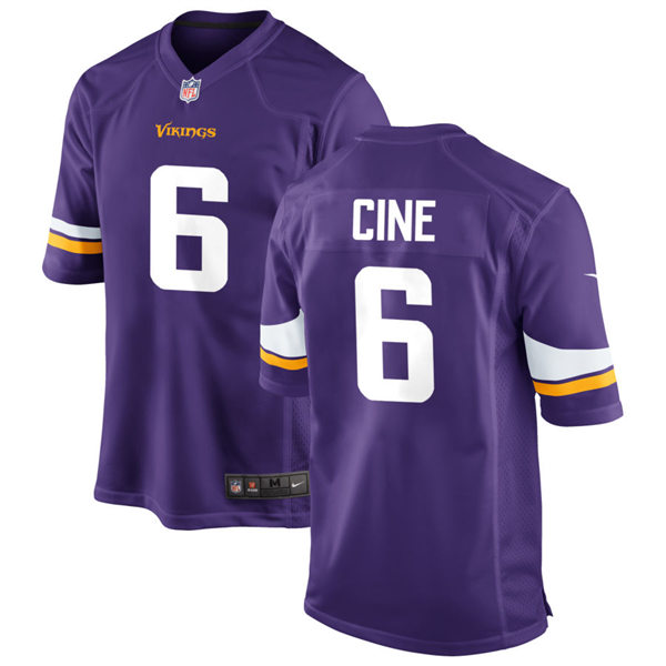 Men's Minnesota Vikings #6 Lewis Cine Nike Purple Vapor Untouchable Limited Jersey
