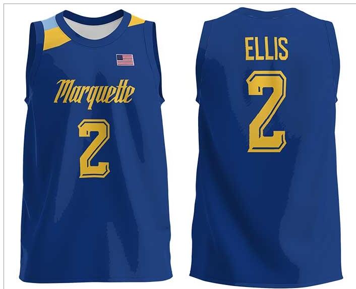 Mens Youth Marquette Golden Eagles #2 Emarion Ellis 2022 Navy College Basketball Game Jersey