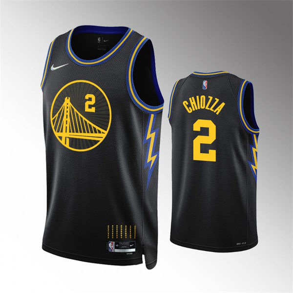 Mens Golden State Warriors #2 Chris Chiozza Black 2021-22 Diamond Nike City Edition Jersey