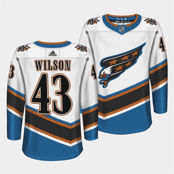 Men's Washington Capitals #43 Tom Wilson Adidas White Screaming Eagle Retro Jersey