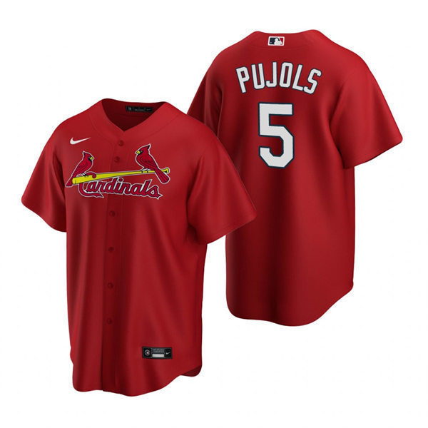 Mens St. Louis Cardinals #5 Albert Pujols Nike Red Alternate CoolBase Jersey