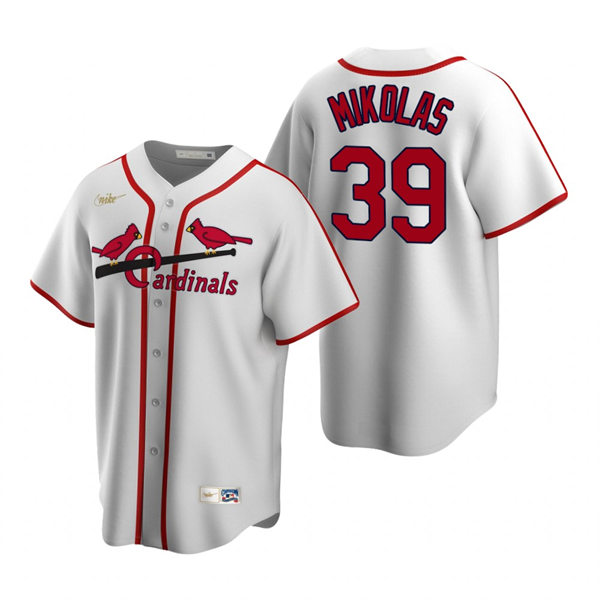 Men's St. Louis Cardinals #39 Miles Mikolas Nike White Cooperstown Collection Jersey