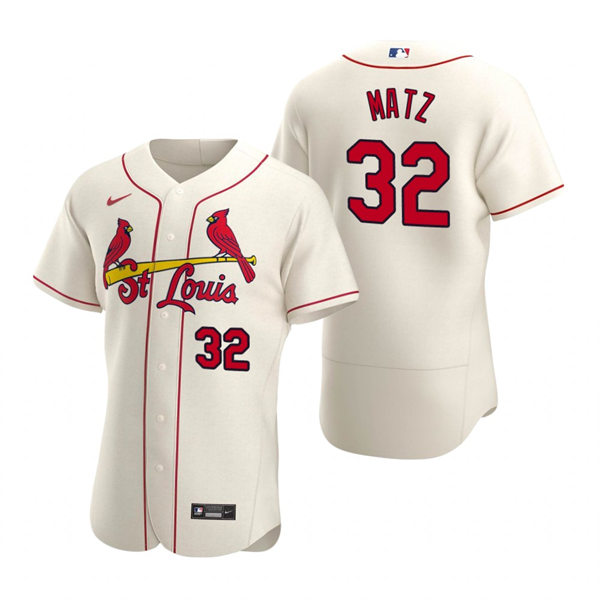 Men's St. Louis Cardinals #32 Steven Matz Nike Cream Alternate FlexBase Player Jersey
