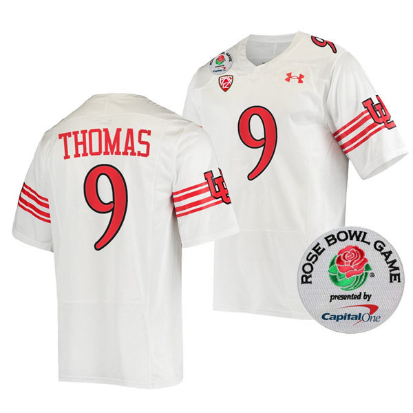 Mens Utah Utes #9 Tavion Thomas 2021 White Retro Throwback Football Jersey