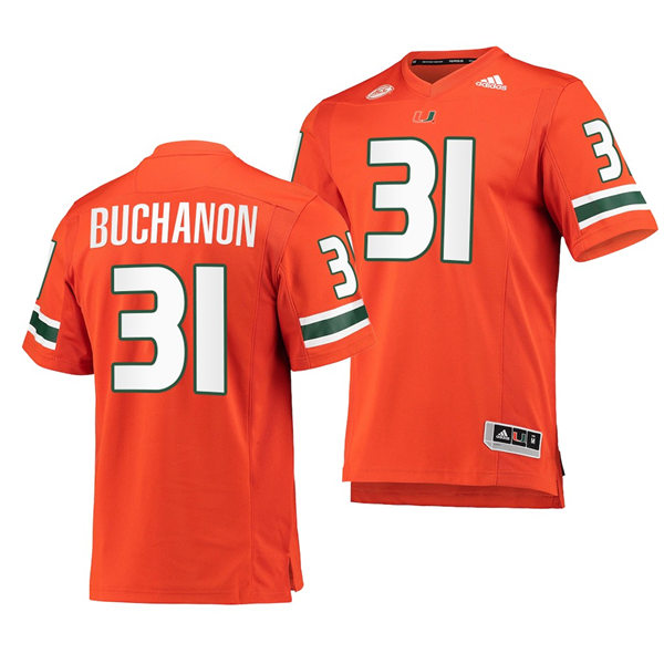 Mens Youth Miami Hurricanes #31 Phillip Buchanon Adidas Orange College football Game Jersey