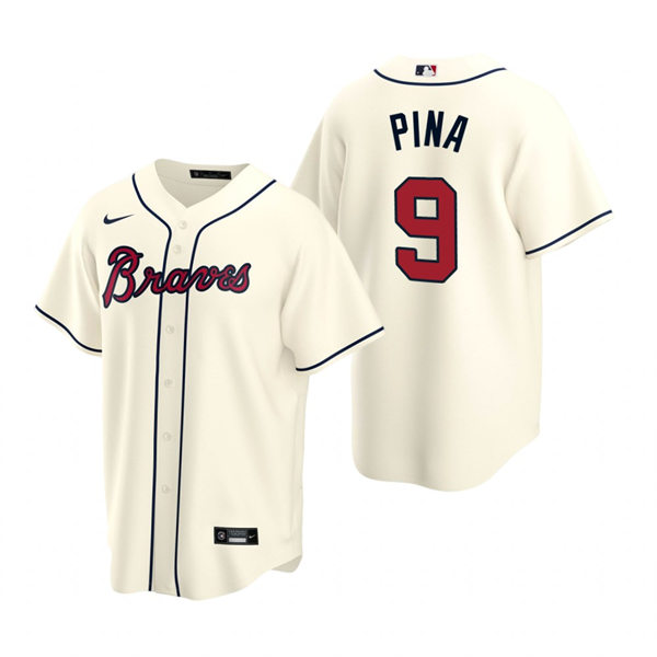 Youth Atlanta Braves #9 Manny Pina Cream Alternate Stitched Jersey