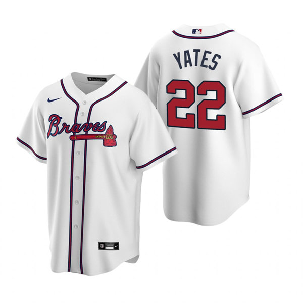 Mens Atlanta Braves #22 Kirby Yates Home White Stitched CoolBase Jersey