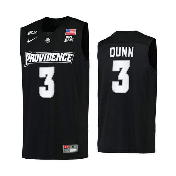 Mens Youth Providence Friars #3 Kris Dunn Black 2021-22 College Basketball Game Jersey