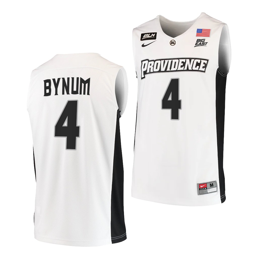 Mens Youth Providence Friars #4 Jared Bynum White 2021-22 College Basketball Game Jersey