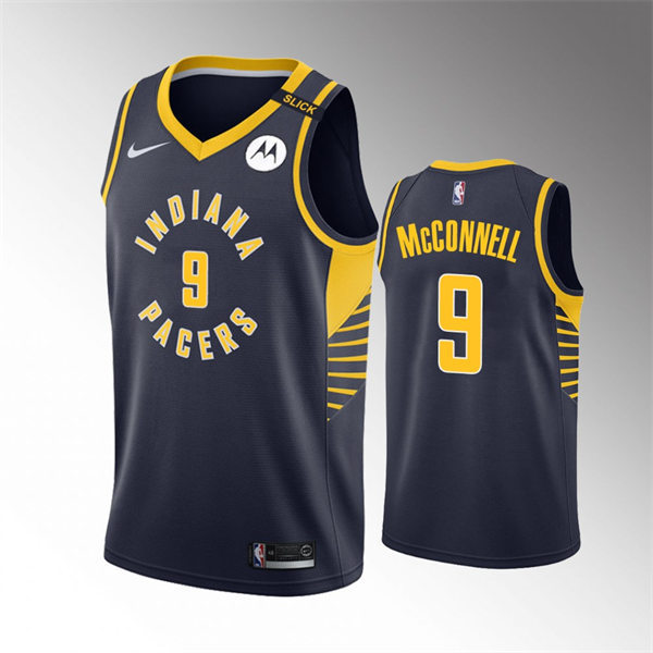 Mens Indiana Pacers #9 T.J. McConnell Navy Diamond Badge Icon Edition Jersey