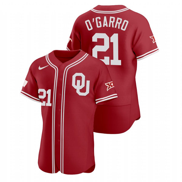 Mens Youth Oklahoma Sooners #21 Josh O'Garro Crimson College Baseball Limited Jersey