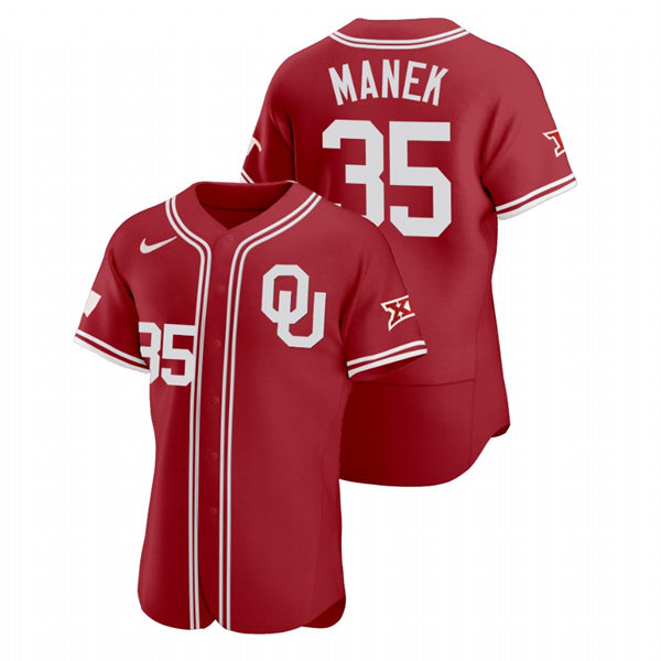 Mens Youth Oklahoma Sooners #35 Brady Manek Crimson College Baseball Limited Jersey