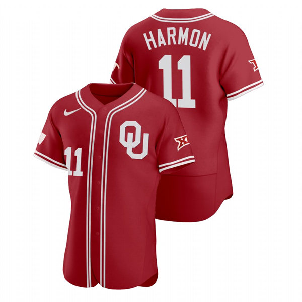 Mens Youth Oklahoma Sooners #11 De'Vion Harmon Crimson College Baseball Limited Jersey